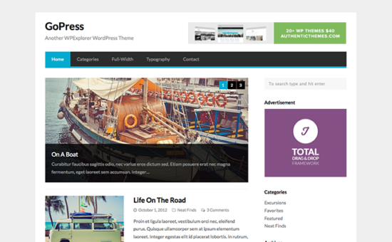 GoPress adalah Tema WordPress